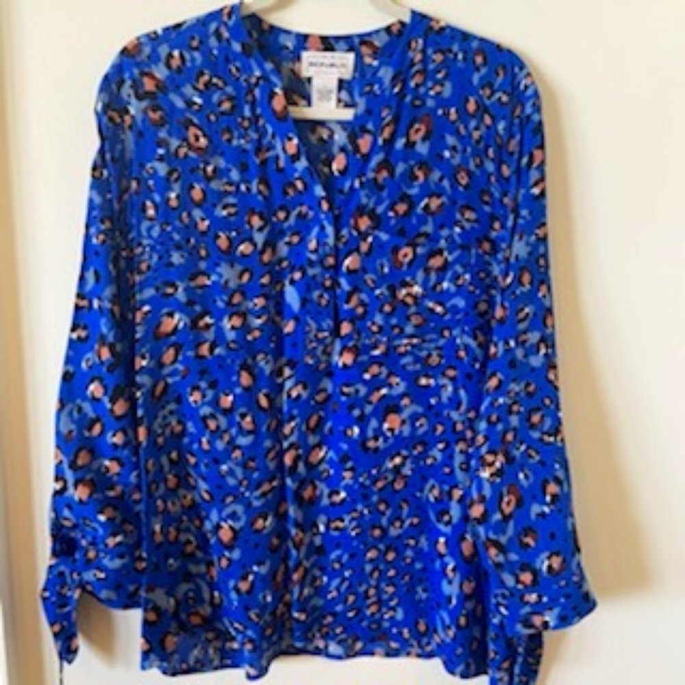 For the Republic Royal Leopard Blouse Size XL
